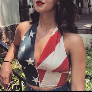 American Flag halter crop top 🇺🇸